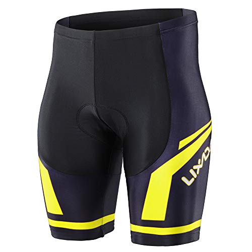 Tomshin Calções de ciclismo masculino Calções de bicicleta com almofada de proteção Shorts collants