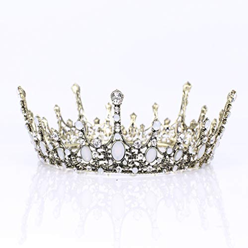 Lurrose Rhinestone Crown Crystal Bridal Tiara Barroco Rainha Princesa Tiara E Coroa para Festa De Pr