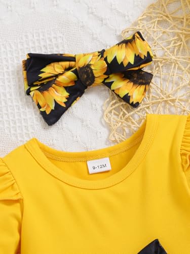 Image of Doresbebe Baby Girl Clothes Toddler Girl Outfits Infant Girl Summer Clothes for Girl Ruffle Shirt Pants+Cute Headband 3PCS