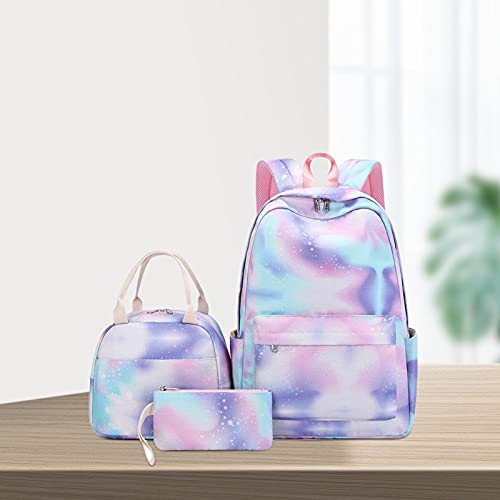 Mochilas para meninas – Mochila grancapacidaresistente à á com lancheira e estojo lápis, bolsa viage