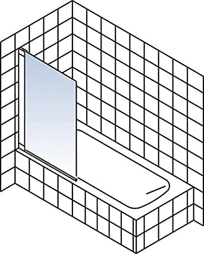 Schulte Duschwand 1-teilig Berlin, zum Kleben, 70 x 130 cm, ESG Sicherheitsglas, chromoptik, D6934513 41 50, Duschabtrennung für Badewanne – Bild 7