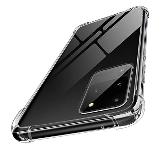MoKo Compatible with Samsung Galaxy S20 Ultra Case, Reinforced Corner TPU Bumper + Anti-Yellow Transparent Hard Panel Cover Fit Galaxy S20 Ultra 5G 6.9 inch 2020 - Crystal Clear