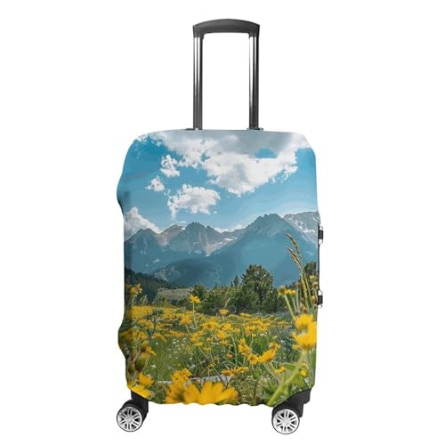 Flowers And Green Plants Luggage Cover Protector Anti-Scratch Suitcase Cover Washable Luggage Covers Fits 19-21 Inch Luggage
