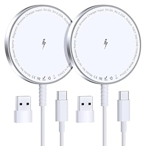 Magnetic Wireless Charger for iPhone: Compatible with Magsafe Charger iPhone 16 15 14 13 12 Series & Airpods 4 3 2 Pro – Fast 15W Max Charging Pad Strong Magnet, Dual USB-C/A Ports-Home Office Travel