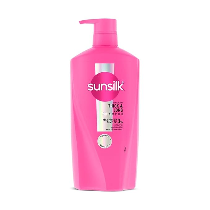 Sunsilk Luscious Thick & Long Shampoo 650 ml || with 3% KERA-PROTEIN COMPLEX - for Thicker, Bouncier Hair