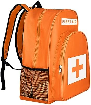 PAXLAMB First Aid Bags Empty First Aid Backpack Empty Medical Storage Bag for First Aid Kits Pack Emergency Hiking Backpacking Camping Cycling Riding Climbing Travel Car (Orange)