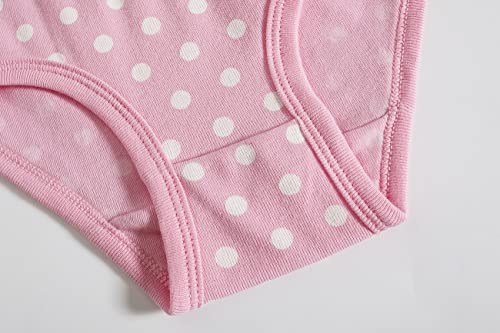 Barara King Girls' Undies 100% Cotton Panties Little Girls Soft Underwear Kids Wave Point Briefs (Pack Of 6) Size 3T 4T #TOP3