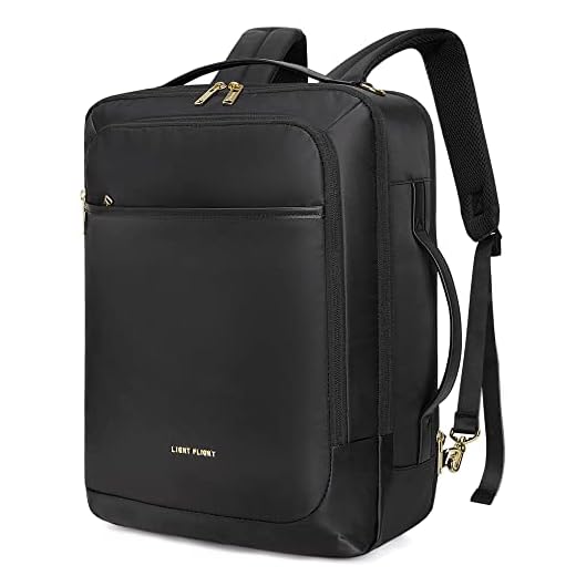LIGHT FLIGHT Laptop Backpack Women, Large Computer Backpack for 17.3 Inch Laptop, Professional Womens Work Backpack, Convertible 3 In 1 Backpacks Water Resistant, Black