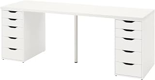 MARIAS KOMMERCE Wood Lagkapten/Alex Desk, White200X60 Cm (78 3/4X23 5/8 ") Price In India