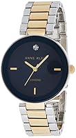 Anne Klein Women's Genuine Diamond Dial Bracelet Watch, Two Tone/Navy Blue