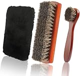 3 cepillos para zapatos de crin de caballo para limpieza de botas para el cuidado del calzado