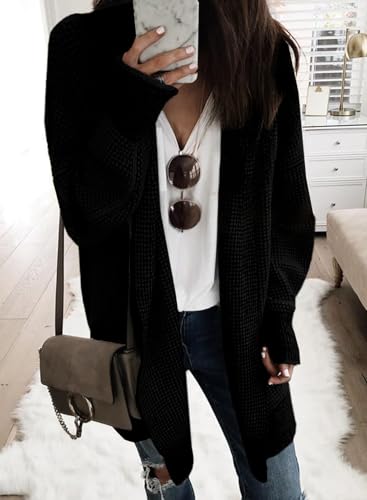 Image of Sidefeel Cardigan Sweaters for Women 2026 Fall Outfits | Soft Cozy Warm Cardigans, Checkered Long Sleeve Open Front, Chunky Knit Oversized Sweater Coats, Casual Office Wear