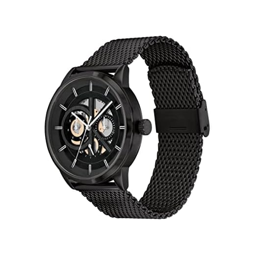 Calvin Klein Reloj Analógico de Cuarzo multifunción para hombre con correa de malla de acero inoxidable Negro - 25200214