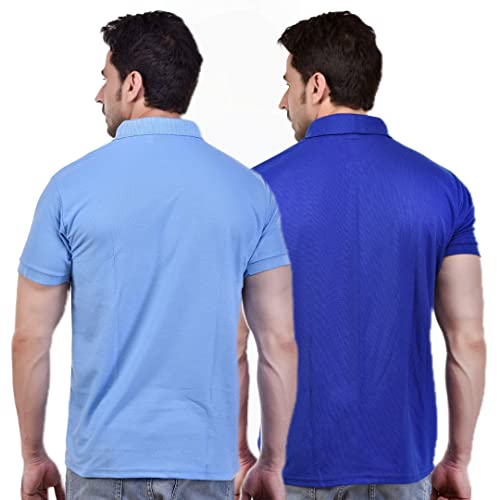 Image of SMAN Men's Polo T-Shirt Regular Fit Half Sleeve Multi Color Combo Pack of 2