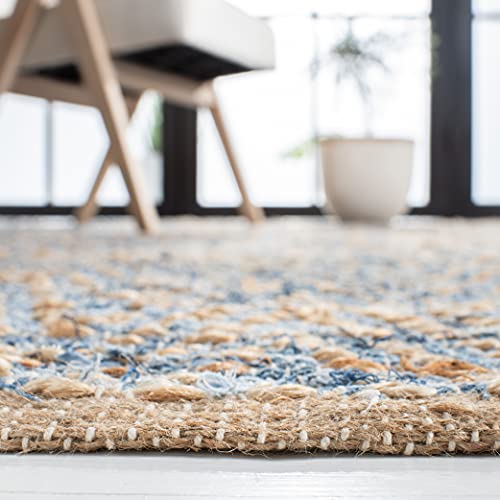 Tapete decorativo SAFAVIEH Cape Cod 4' x 6' natural y azul miniatura 5