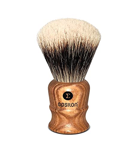 Epsilon Pędzel do golenia z dwoma paskami z drewna, 49/26 mm, jedyny w swoim rodzaju, standard