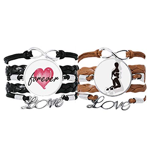 Bracelet amour éternel en cuir tressé pour célébrer un lien unique et passionné