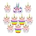 Unicorn Cupcake Toppers and Wrappers Double Sided Kids Party Cake Decorations Set of 24+2 Unicorn Masks-Design by Yaaaaasss!