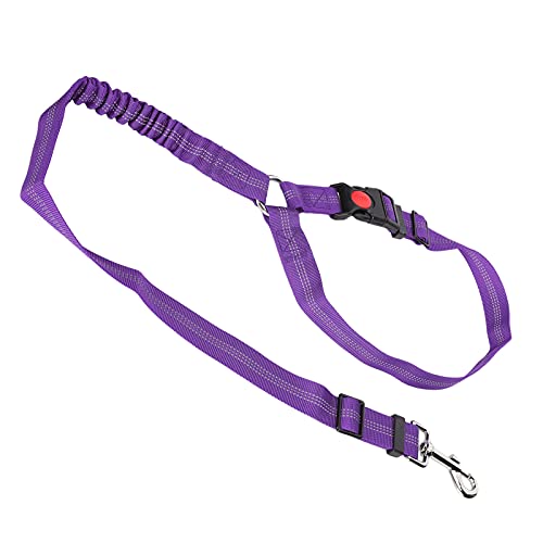 Dilwe Ceinture de sécurité Réfléchissante Réglable en Nylon pour Animaux de Compagnie, pour Voiture, Sangle D'appui-tête Facile à Fixer pour la Promenade du Chien en Plein Air, Laisse de 28,3 à 33,1
