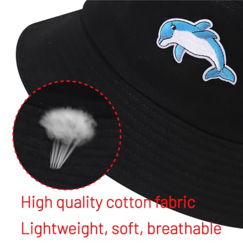 Image of Cotton Bucket Hat for Women Men Summer Travel Sun Beach Bucket Cap, Unisex Outdoor Fisherman Hat