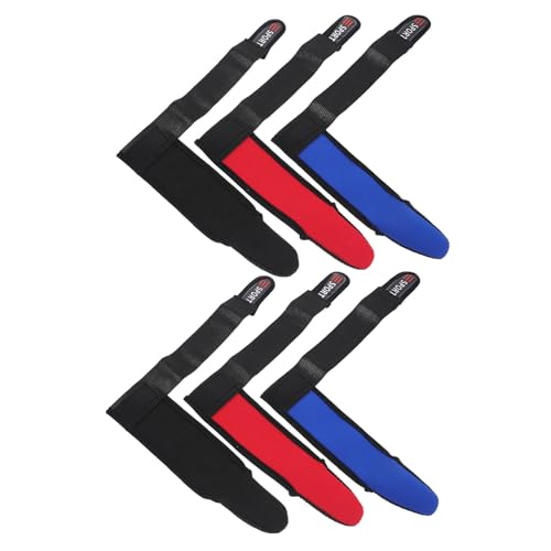 Guantes de pesca dedo antideslizantes 6 piezas en colores rojo, azul y negro