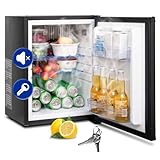 Smad Mini Fridge with Lock 1.4 Cu Ft,12V RV Refrigerator,Locking Mini Fridge, Semi Truck Refrigerator Freightliner Cascadia Drivers 12V DC/110V AC Bedroom, RV, Truck, Office, Dorm with Lock, Black
