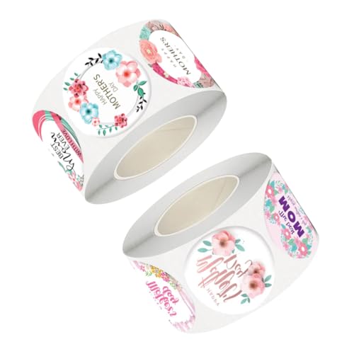 NUOBESTY 2 Rollen Muttertags-tags Aufkleber Für Geschenketiketten Zum Muttertag Muttertagsgeschenkaufkleber Geschenketikettenaufkleber Schild Geschenktasche Siegel Kupferplattenaufkleber