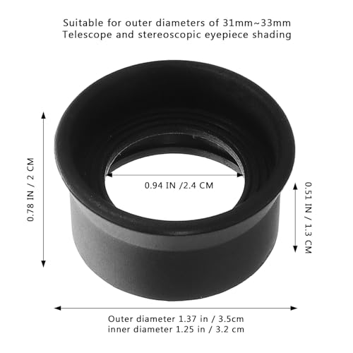 Joinpaya 2 Stück Mikroskop Okularmuscheln aus Gummi, 33mm Augenmuscheln für Okulare, Lichtschutz & Augenschutz für Mikroskope und Teleskope, Flexibler Okularschutz gegen Streulicht, Schwarz
