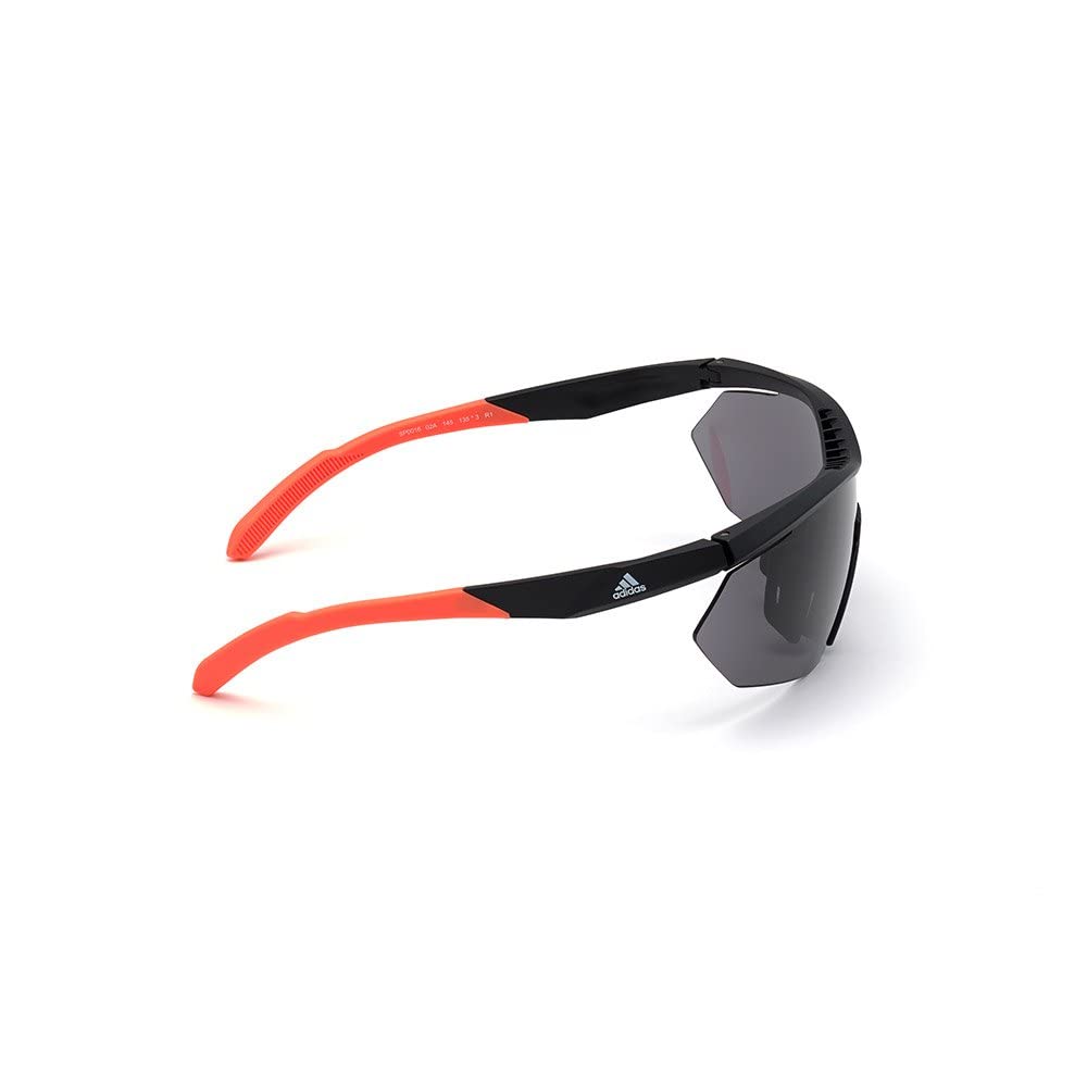 adidas Sport SP0016 Sonnenbrille Damen, Sportliche, Schlanke und Leichte Sonnenbrille, Maskenförmige Gläser, Rauchige Linsen, Mattschwarz