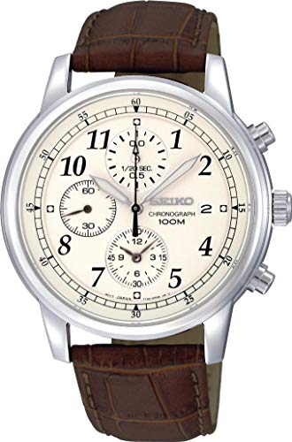 6 mejores relojes cronógrafos 18 Seiko Reloj Cronógrafo de Cuarzo para Hombre con Correa de Piel...