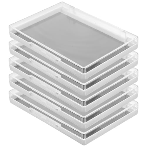 Toyvian Paleta Magnética Vacía para Sombras y Rubor 5 Unidades Caja de Almacenamiento Transparente Base Blanca Compacta y Ligera para Maquillaje y Viaje