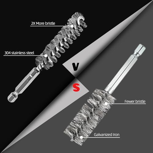 Image of 5Pcs 11 /16 inch Stainless Steel Wire Bore Brush for Power Drill Cleaning