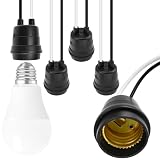 DALQUIS 5Pcs Fully Sealed Waterproof Pigtail Lamp Socket | E26/E27 Black Base | 250V 6A 660W Rainproof Holder | for Outdoor Garden