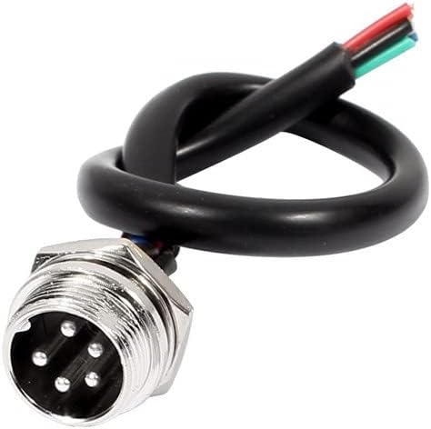 10pcs GX16 5 Pin Male Socket Connector Air Plug Cable Cordset 1M