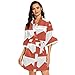 Monaco Flag - Kimono corto da donna, abbigliamento da notte, Multi, XL