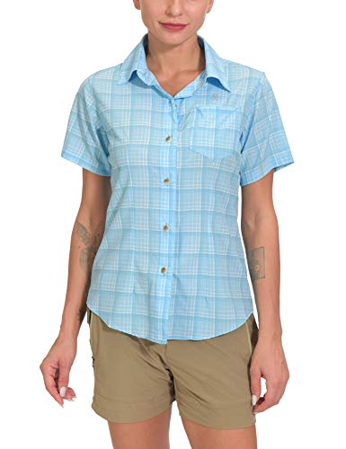 Little Donkey Andy Womens Quick-Dry UV Protection Short Sleeve Shirt, Lightweight Shirt for Hiking Travel Fishing Light Blue Size XL