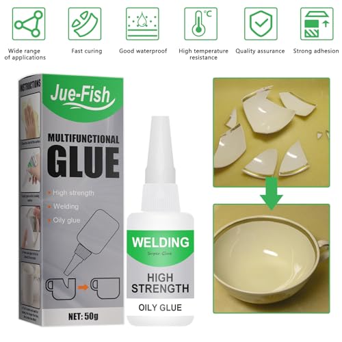 3 Pcs Sekundenkleber Mächtiger Universalkleber 50g Welding High Strength Oily Glue Welding Super Wasserdichter Superkleber Sekundenkleber Stark Multifungctional Glue für Kunststoff Metall Lederharz