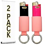 BIC Lighter Holders: 2 Pack Pink Pouches & Cases for Full Size Lighters