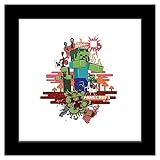 Trends International Gallery Pops Minecraft - Funtage Zombies Wall Art Wall Poster, 12' x 12', Black Frame Version
