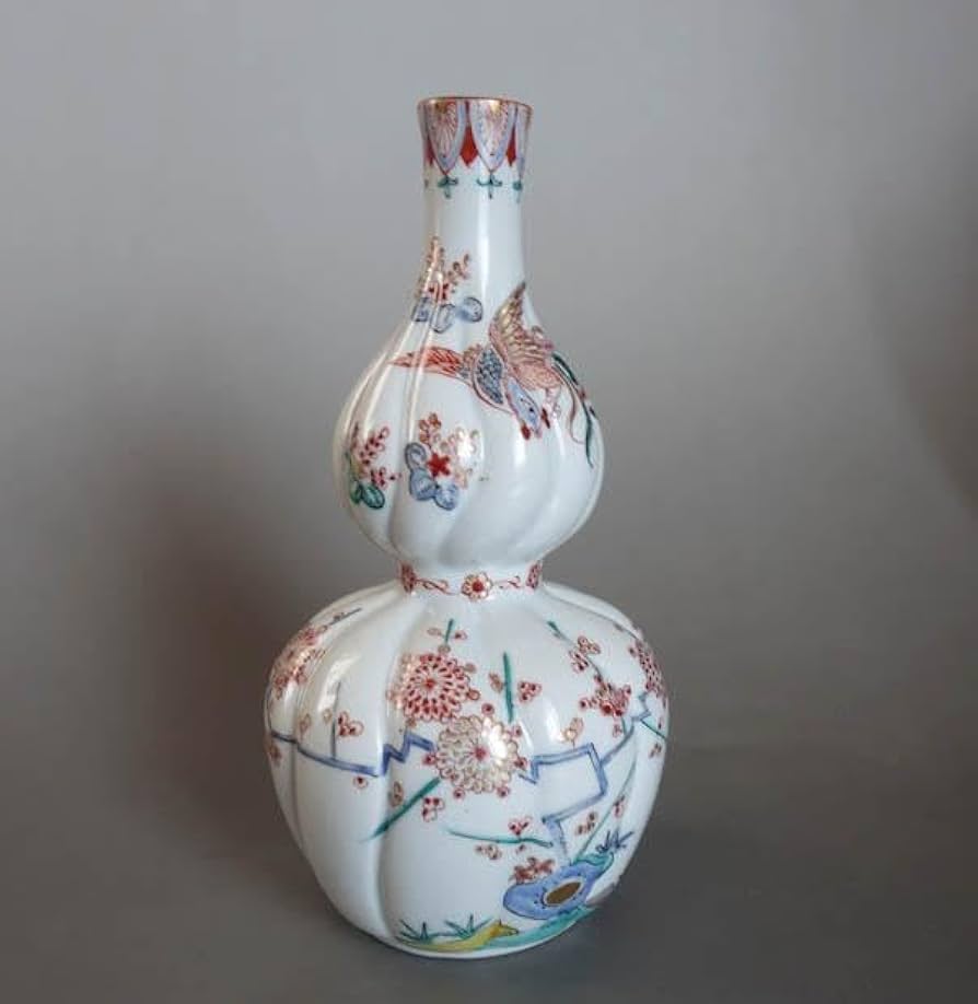 色絵花鳥文　瓔珞文　鳳凰文　神具　榊　花器　花瓶　酒器　徳利 1本　 2426 色絵花鳥文瓔珞文鳳凰文神具榊花器花瓶酒器徳利 1本 2426