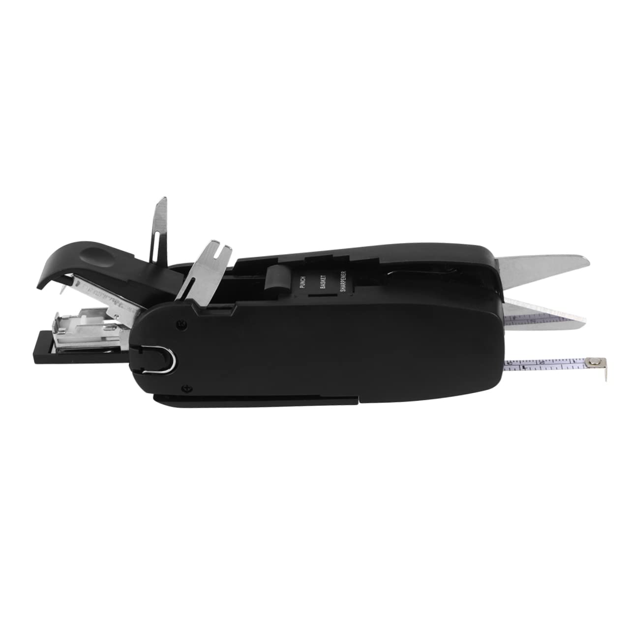 NUOBESTY 2 Piezas bolsillo plegable tijera sacapuntas tripe garfio herramienta plegable de bolsillo cuchillo de papelería de oficina destornillador de oficina herramientas de oficina Black