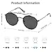 SOJOS Retro Vintage Round Polarized Sunglasses for Women Men Small Double Bridge Circle Sunnies SJ1104, Dark Black/Grey