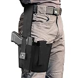 Drop Leg Holster, Pvnoocy Adjustable Thigh Pistol Gun Holster for Men&Women, Tactical Leg Holster Fits 1911, Glock 17/19/23, Beretta 92FS, Sig Sauer P320/P220 and More Pistols, Right Hand