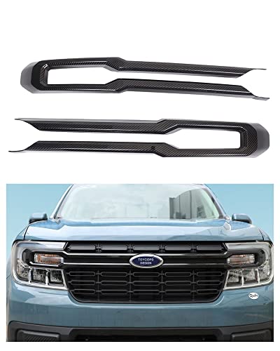 Image of TOYCIDFG Front Grille Trim Strips Compatible with Ford Maverick 2022 2023 Truck Grille Trim Strips Cover Frame Car Decorations Stickers (Carbon Fiber Pattern)