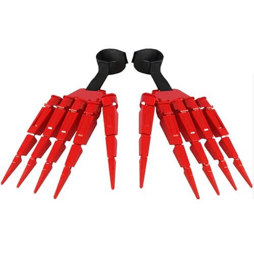 HHXC - Halloween Articulated Finger Claws – Realistic Adjustable Skeleton Hand Props for Cosplay, Horror Parties, and Outdoor Haunts – 1 Pair
