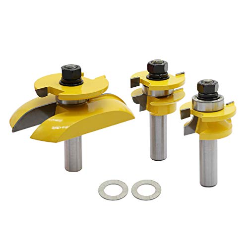 Nxtop 3Pcs 1/2'' Shank Rail Blade Cutter Panel Cabinet Router Bits Set Milling Cutter Power Tools Door Knife Wood Cutter #TOP1