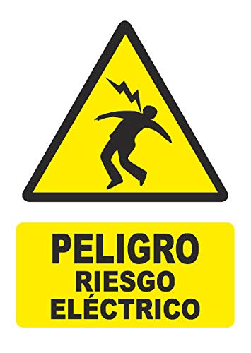 Panneau autocollant Risgo Electric - PVC 0,7 mm - 21 x 30 cm - Panneau de signalisation dangereux Cover