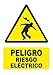 Señal PELIGRO RIESGO ELECTRICO - PVC 0,7mm - 21 x 30cm – cartel señal peligro.