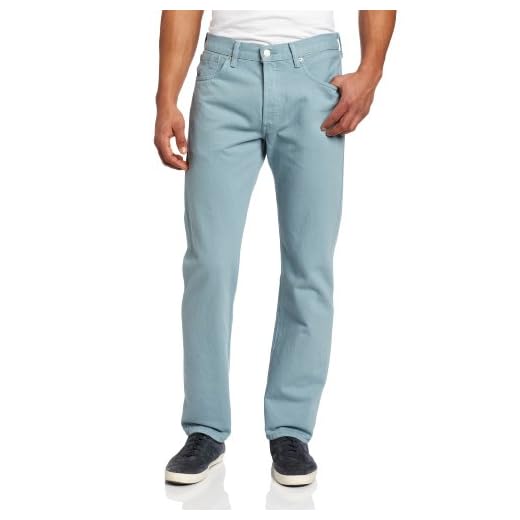 Levi's Calça jeans masculina 501 Original Fit, Tinta azul esfumaçado, 44W / 30L