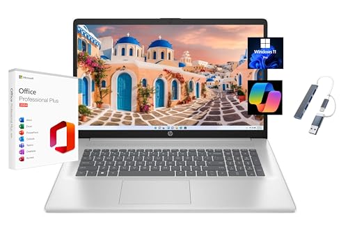 HP 17.3�C���`�t��HD�m�[�g�p�\�R���A������Microsoft Office 2024�AIntel Core i7-1355U�A32GB RAM�A512GB SSD�AIntel Iris Xe Graphics�AWindows 11 Pro�A�i�`����